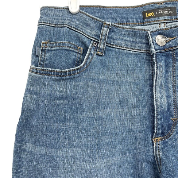 Lee Women's Relaxed Fit Straight Leg Mid Rise Denim Jeans Size 10 Long - Picture 5 of 12